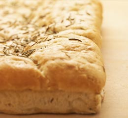Genovese focaccia bread with rosemary